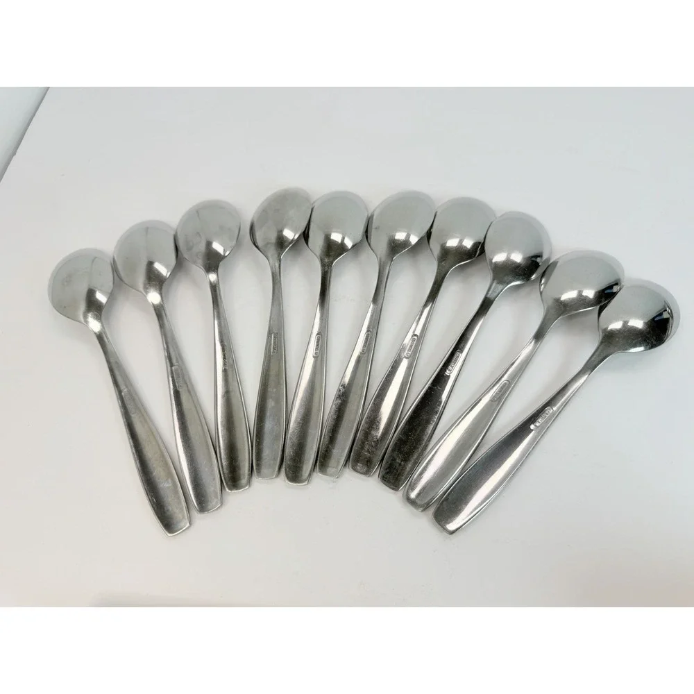 Oneida Satin Bristol Everdale Stainless Soup Spoons Lot Of 10